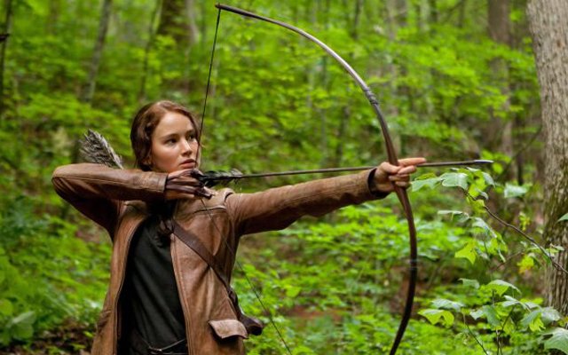 Jennifer Lawrence as Katnis in the Hunger Games