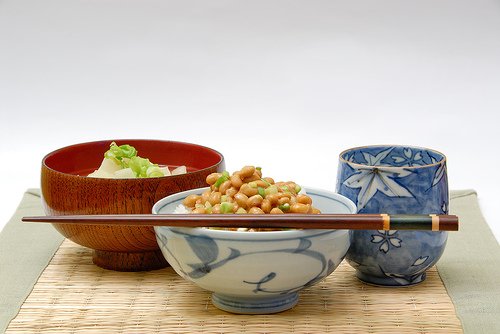 Natto is served in a Japanese restaurant
