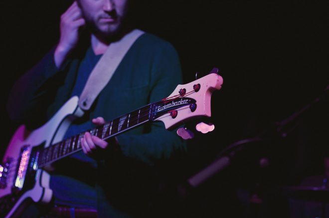 Pete Wilson's Rickenbacker bass.